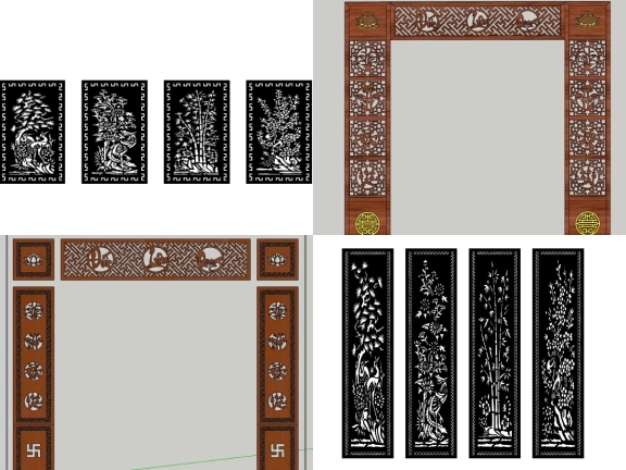 Catalogue 8 mẫu vách ngăn tứ quý cnc file dxf