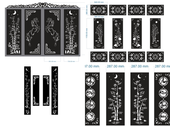 Bộ sưu tập 10 mẫu cổng 4 cánh trúc