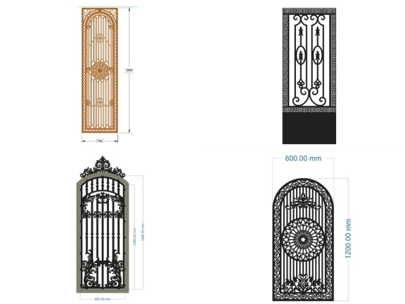 Download bộ sưu tập 10 mẫu Cổng 1 cánh cnc file dxf