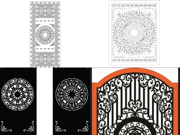 Download tổng hợp bộ 10 mẫu Cổng 1 cánh hoa văn trống đồng
