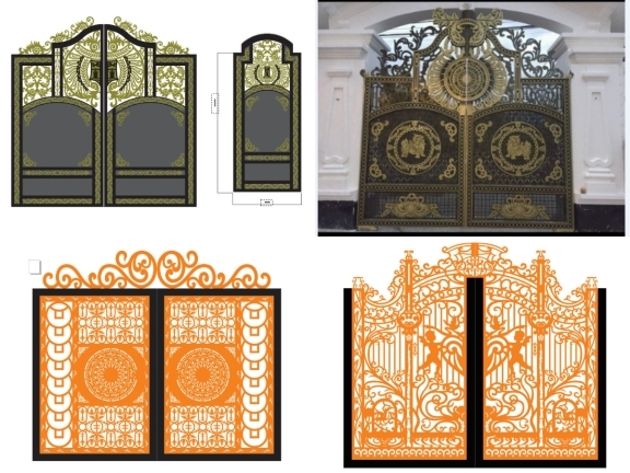 Bộ 10 mẫu Cổng 2 cánh biệt thự cnc mới nhất