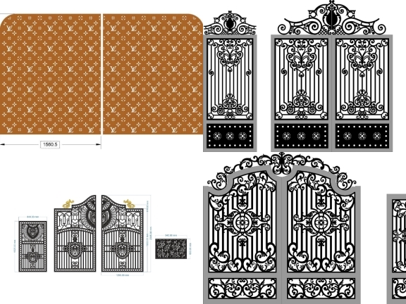 Bộ 5 mẫu Cổng 2 cánh chính và phụ CNC mới nhất