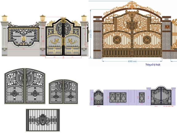 Bộ sưu tập 10 mẫu Cổng 2 cánh và hàng rào mới nhất