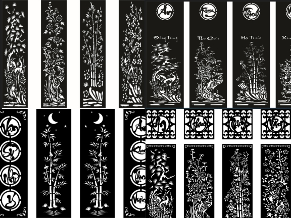 Trọn bộ 10 mẫu cổng 4 cánh An khang thịnh vượng