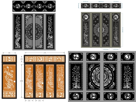 Bộ 10 mẫu Cổng 4 cánh An khang thịnh vượng mới nhất