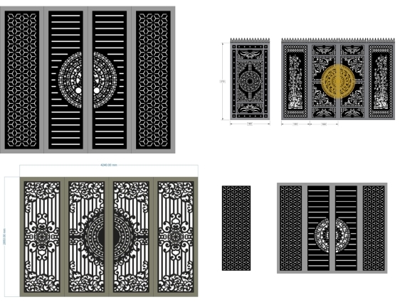 Catalogue bộ 10 mẫu Cổng 4 cánh chính và cổng phụ
