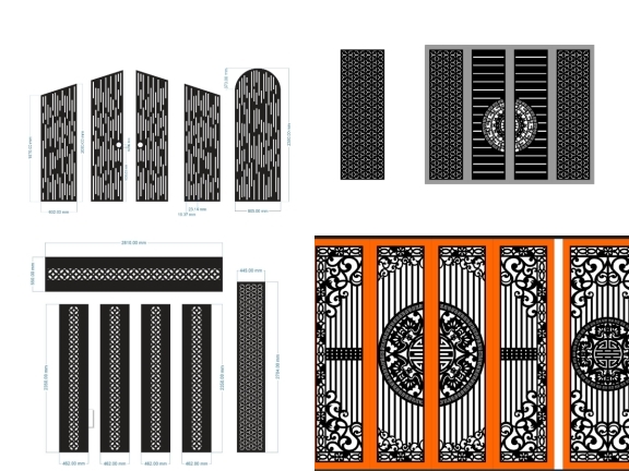 Bộ 10 mẫu cổng 4 cánh chính và phụ