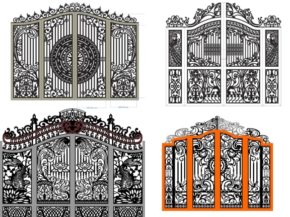 Tổng hợp bộ 10 mẫu Cổng 4 cánh có vòm mới nhất
