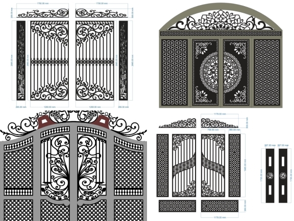 Catalogue bộ 10 mẫu cổng 4 cánh có vòm mới nhất