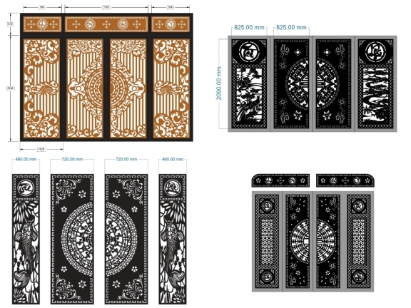 Download tổng hợp trọn bộ 10 mẫu Cổng 4 cánh hiện đại