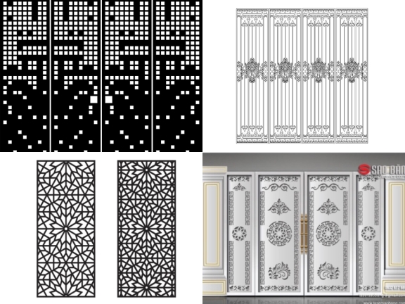 Bộ 10 mẫu cổng 4 cánh hoa văn đẹp đơn giản mới nhất