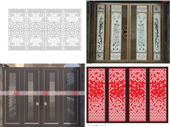 Bộ 10 mẫu Cổng 4 cánh hoa văn đơn giản đẹp mắt nhất