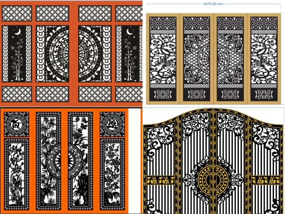 Tổng hợp 5 mẫu Cổng 4 cánh hoa văn mới nhất