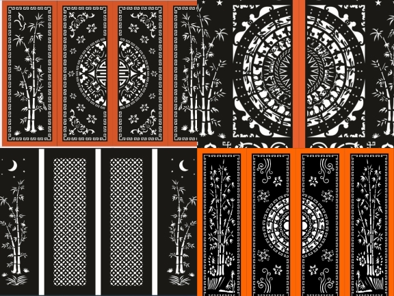 Bộ sưu tập 5 mẫu cổng 4 cánh hoa văn trúc