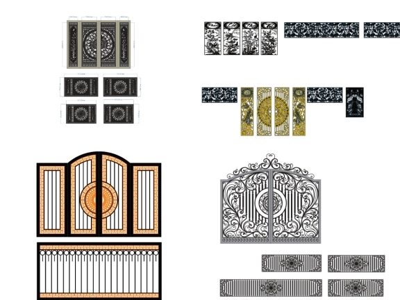 Tổng hợp 5 mẫu Cổng 4 cánh kết hợp hàng rào trống đồng
