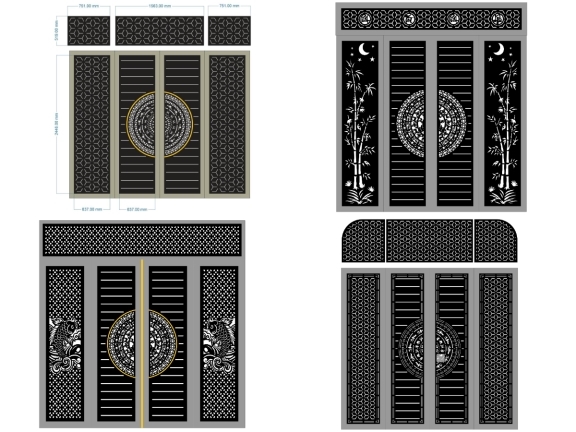 Bộ 10 mẫu Cổng 4 cánh kết hợp ô thoáng mới nhất