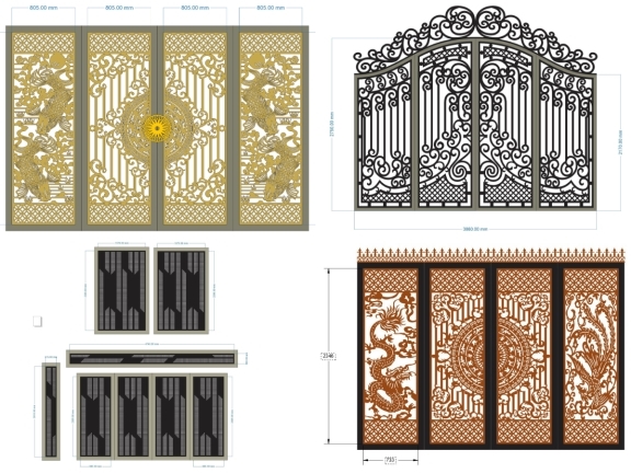 Download bộ sưu tập 5 mẫu Cổng 4 cánh mới nhất
