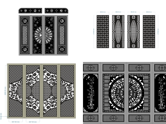 Tổng hợp bộ sưu tập 10 mẫu Cổng 4 cánh mới nhất file cad