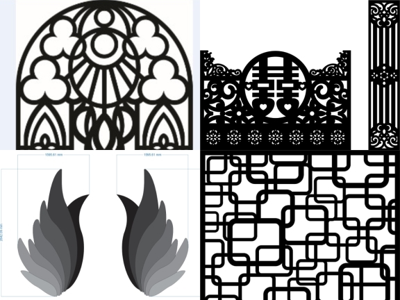 Tổng hợp bộ 10 mẫu Cổng cưới cnc file dxf