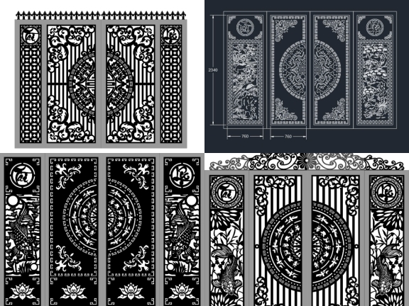 Bộ 10 mẫu Cổng tài lộc 4 cánh mới nhất