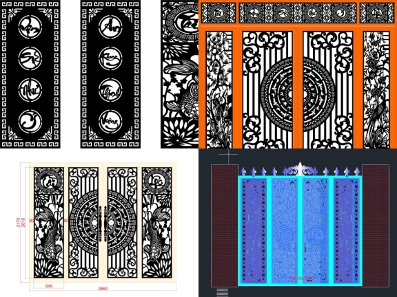 Bộ 5 mẫu Cổng trống đồng tài lộc tuyệt đẹp