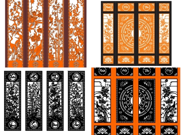 Bộ 10 mẫu Cổng xuân hạ thu đông 4 cánh giá ưu đãi