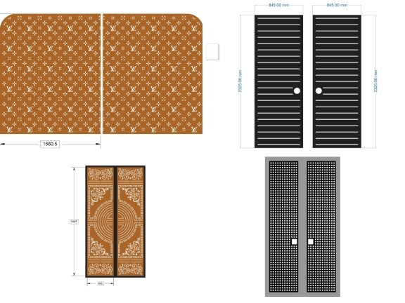 Tổng hợp trọn bộ 15 mẫu Cổng 2 cánh mới nhất file cad