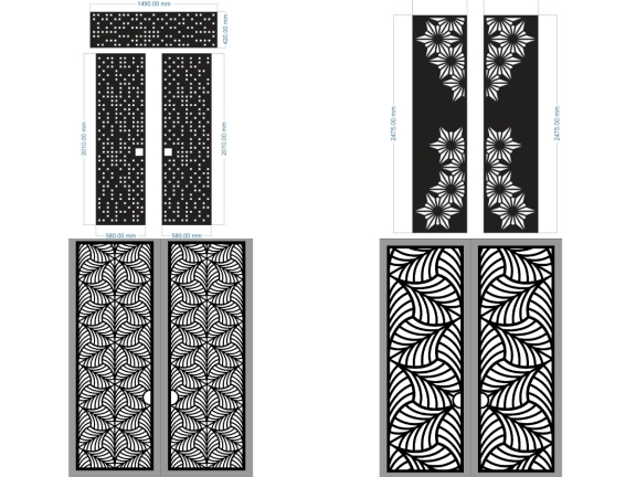 Bộ sưu tập 15 mẫu Cổng 2 cánh mới nhất file dxf đẹp mắt
