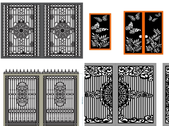 Bộ 5 mẫu cổng chính 2 cánh và cổng phụ giá rẻ
