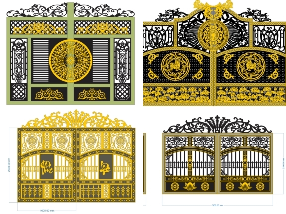 BST Cổng 2 Cánh Hiện Đại Vuông