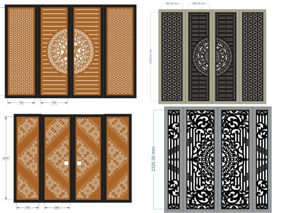 Cổng 4 Cánh Hiện Đại Sang Trọng