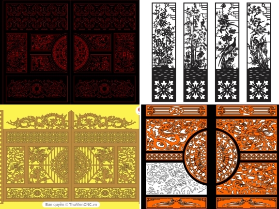 BST Cổng 4 Cánh Tứ Linh Phong Thủy