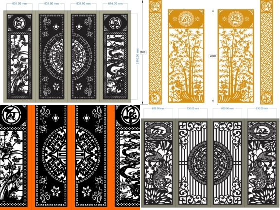 Mẫu Cổng 4 Cánh Tài Lộc CNC Cao Cấp