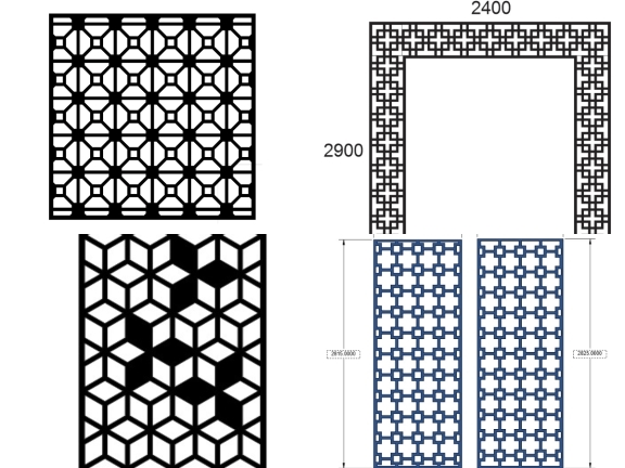 Chia sẻ mẫu vách ngăn CNC họa tiết tối giản 2d
