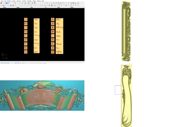 Chia sẻ ngay file 5 Câu đối CNC Quả bầu