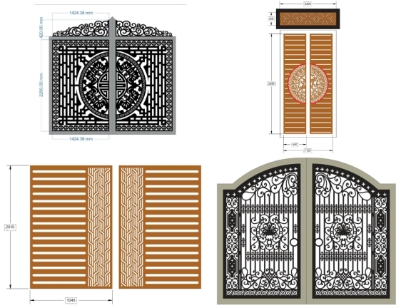 Combo 10 mẫu cổng 2 cánh và hàng rào 2026 mới nhất