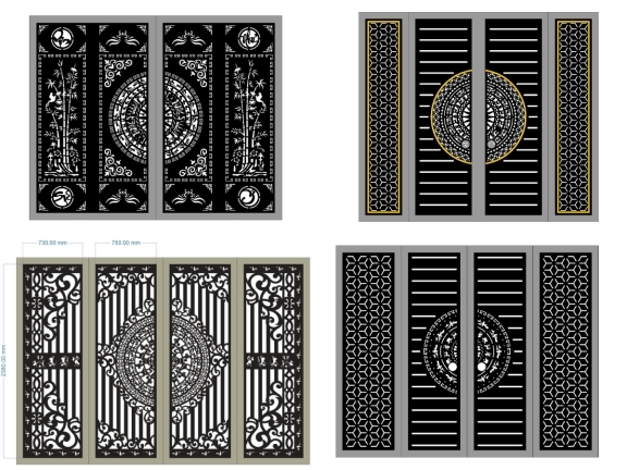 Combo bộ 10 file cổng và hàng rào trống đồng