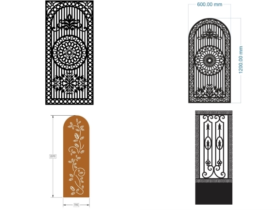 Cổng 1 Cánh Hoa Văn Trang Trí