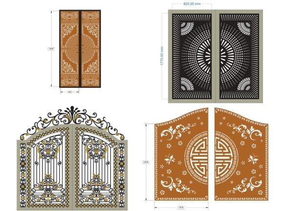 Tổng hợp 15 mẫu Cổng 2 cánh mới nhất file cad