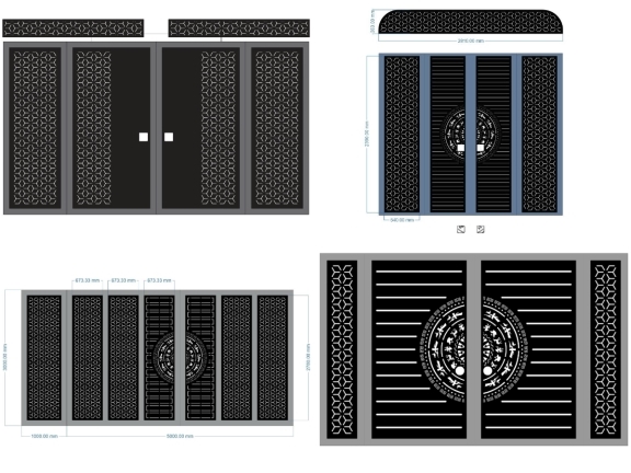Cổng 4 Cánh Bông Tuyết CNC – Phong Cách Đơn Giản