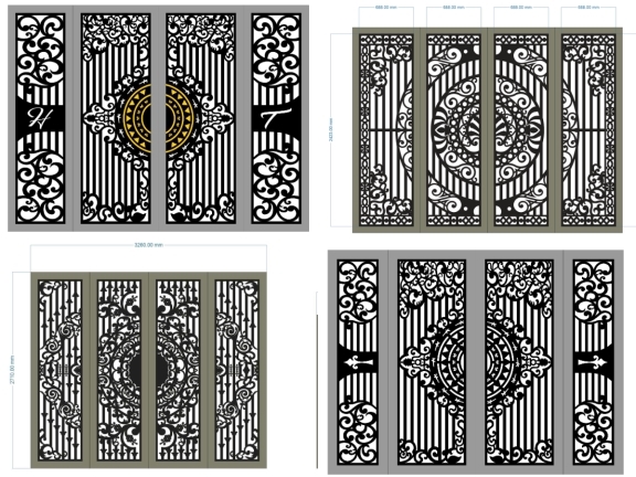 Cổng 4 Cánh Hiện Đại Chuẩn Kiến Trúc Mới