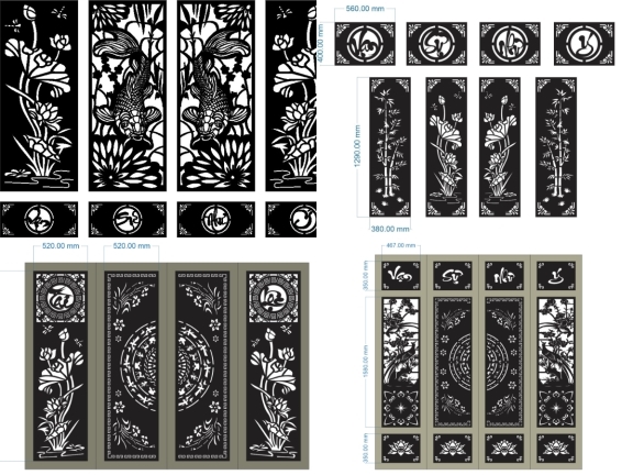 Cổng 4 Cánh Hoa Sen Nhôm Đúc Cao Cấp