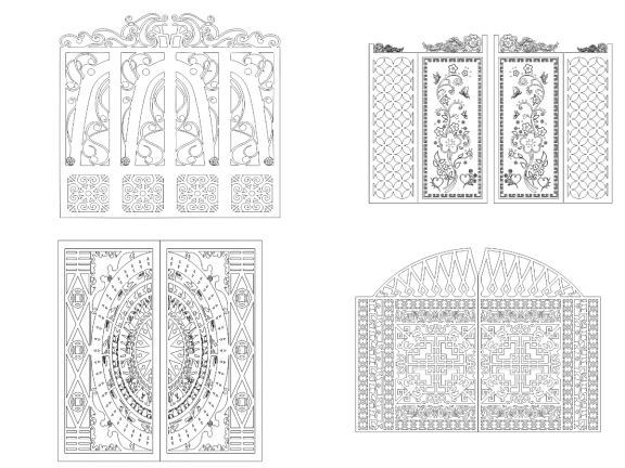 Corel và Dxf Bộ 8 mẫu Cổng 2 cánh mới nhất