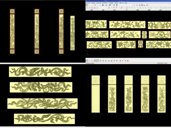 Download 16 File CNC Tứ quý Tùng Cúc Trúc Mai