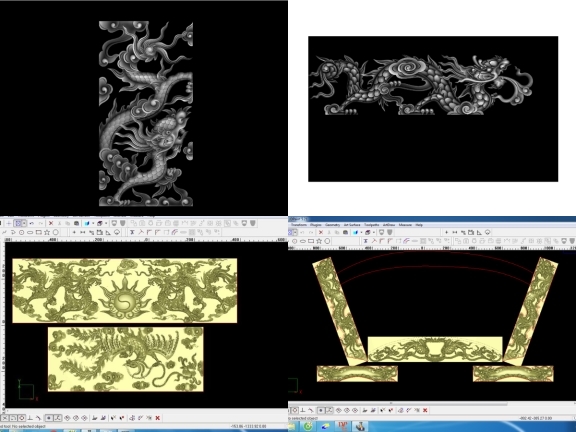 Download file jdpaint 6 mẫu Tứ Linh Rồng CNC được tải nhiều nhất