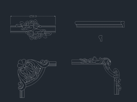 File Autocad thiết kế 5 mẫu Phào chỉ CNC đẹp nhất