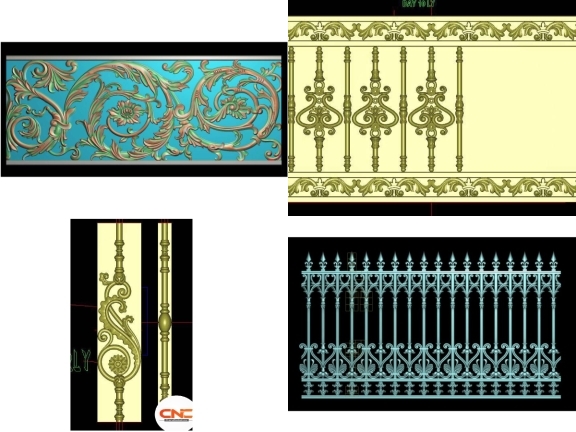 File cnc mẫu lan can mới file 3d