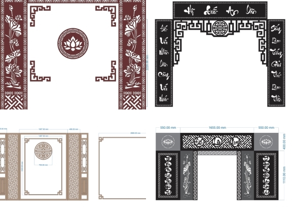 File cnc vách ngăn phòng thờ đẹp chung cư