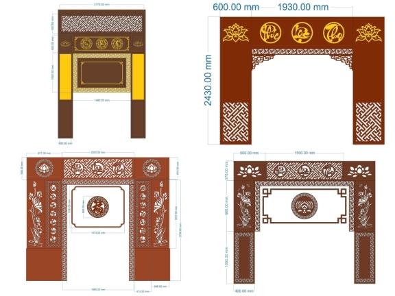 File cnc vách ngăn phòng thờ hoa sen