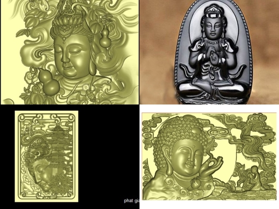 File jdpaint tổng hợp bộ 5 mẫu Phật giáo cnc đẹp